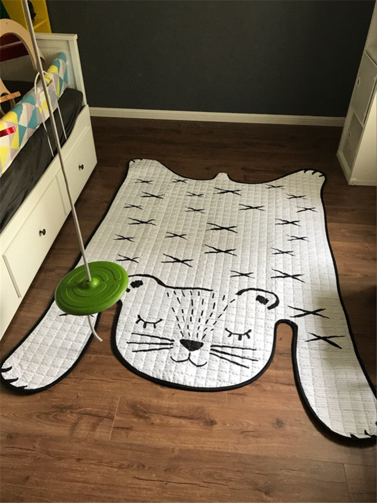 White Tiger Plush Rug