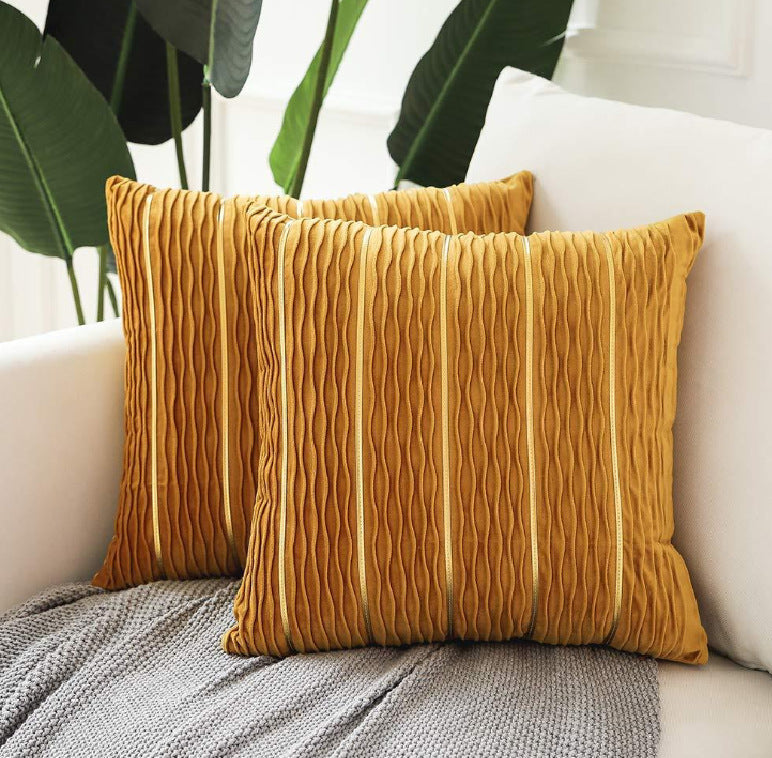 Simple Luxury Striped Velvet Pillow Cover