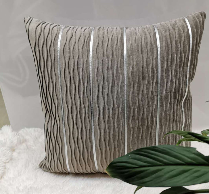 Simple Luxury Striped Velvet Pillow Cover