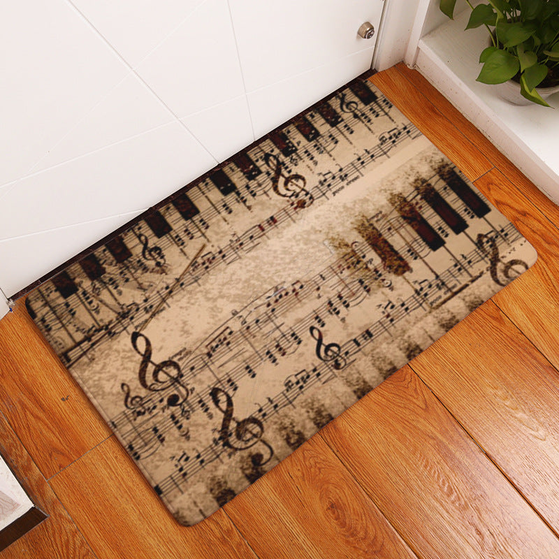 Flannel Piano Key Floor Mat