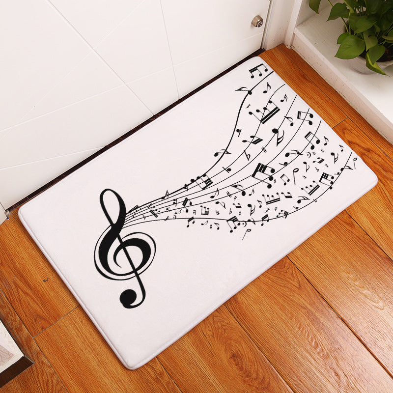 Flannel Piano Key Floor Mat