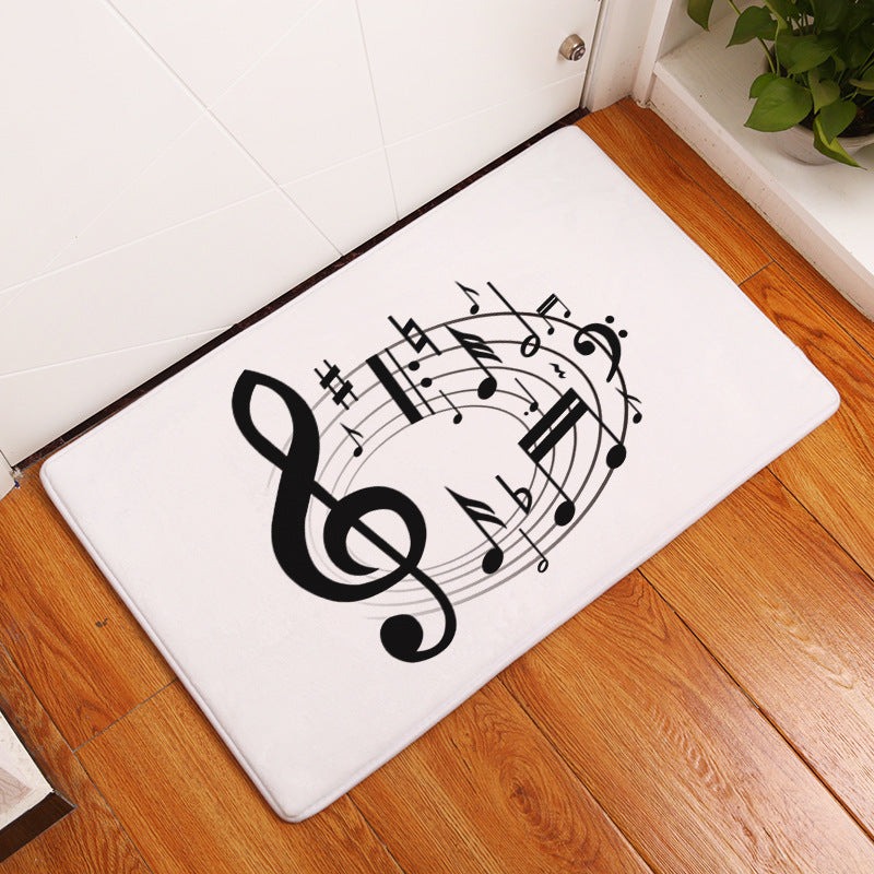 Flannel Piano Key Floor Mat