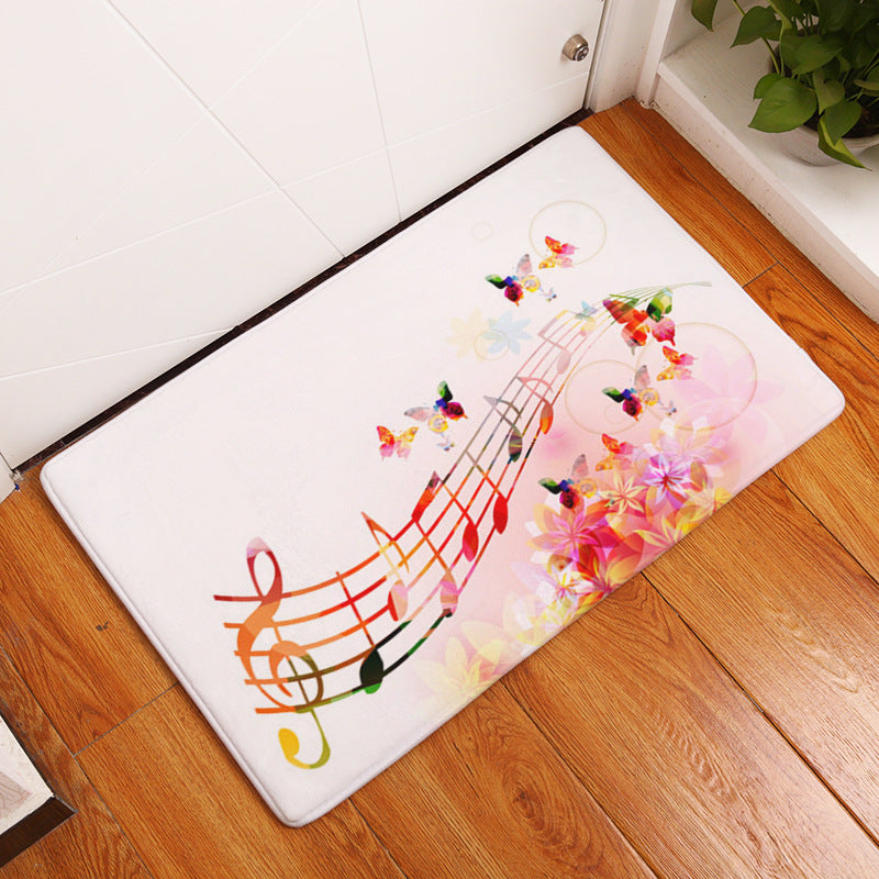 Flannel Piano Key Floor Mat