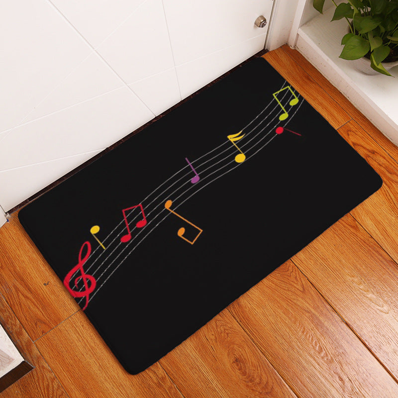 Flannel Piano Key Floor Mat