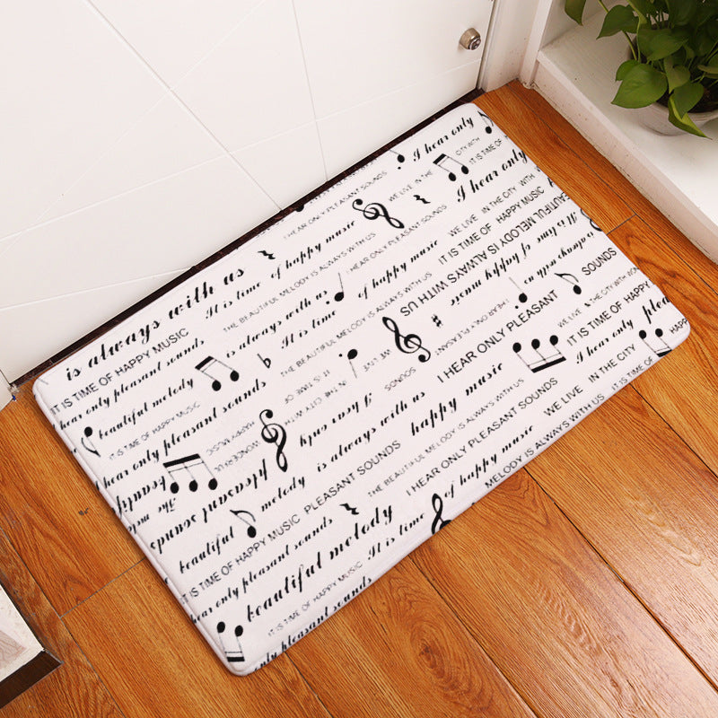 Flannel Piano Key Floor Mat