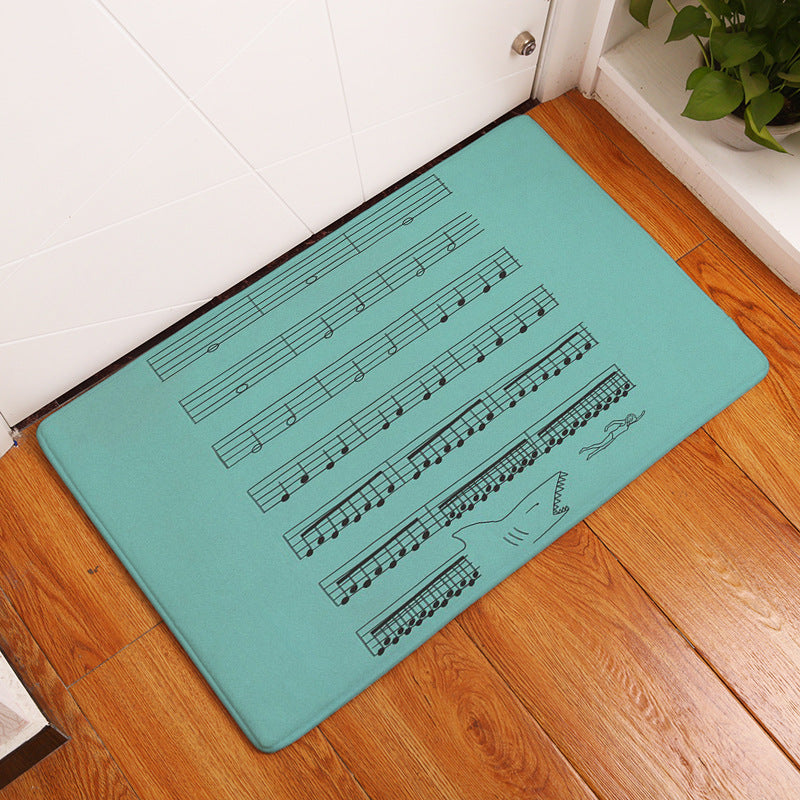 Flannel Piano Key Floor Mat