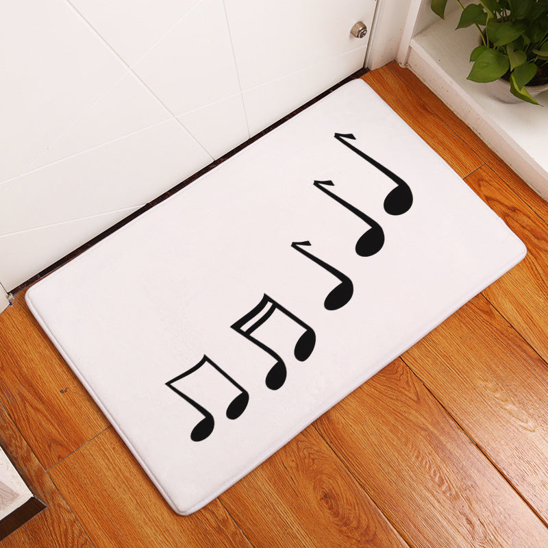 Flannel Piano Key Floor Mat