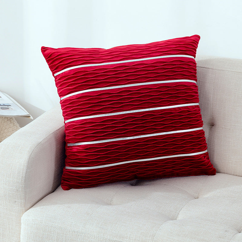 Simple Luxury Striped Velvet Pillow Cover