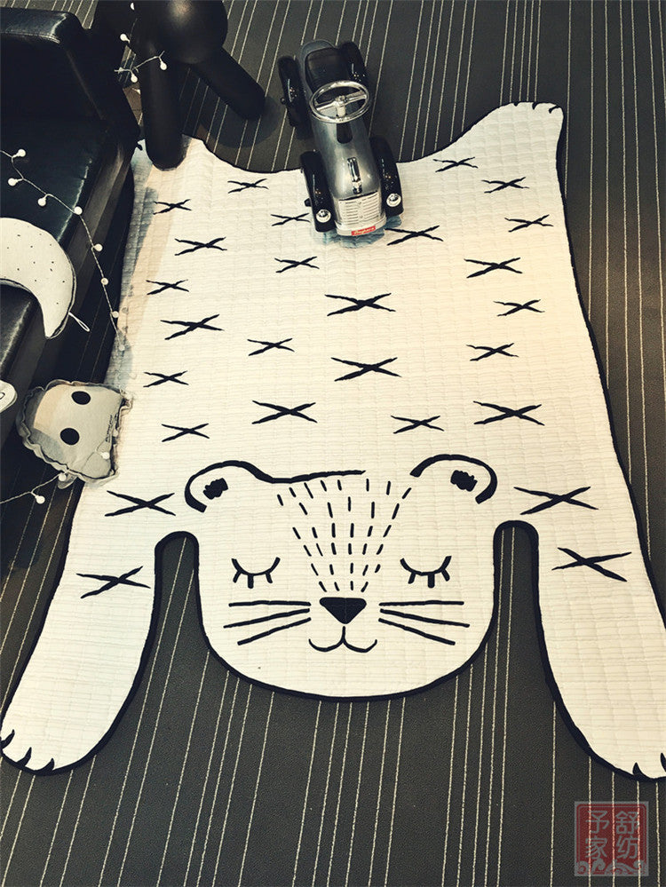 White Tiger Plush Rug