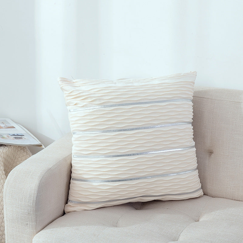 Simple Luxury Striped Velvet Pillow Cover