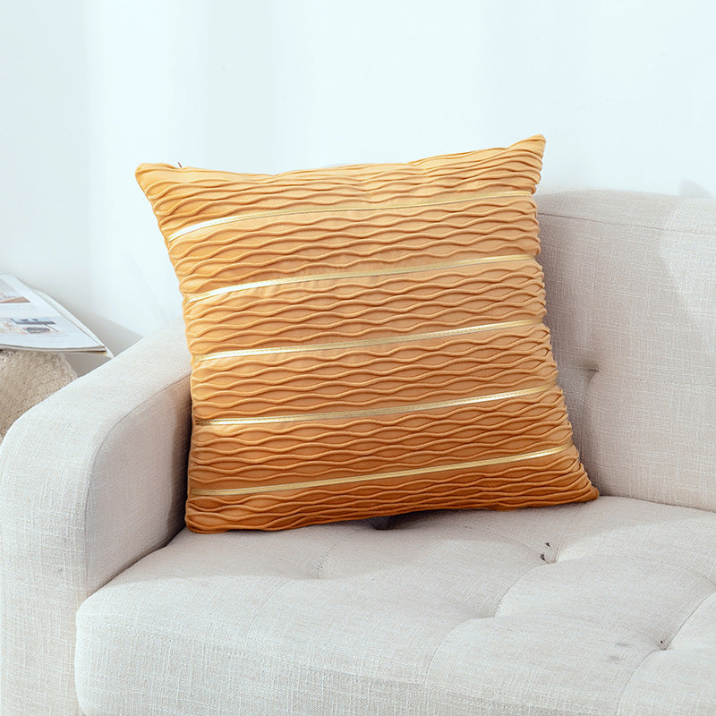 Simple Luxury Striped Velvet Pillow Cover