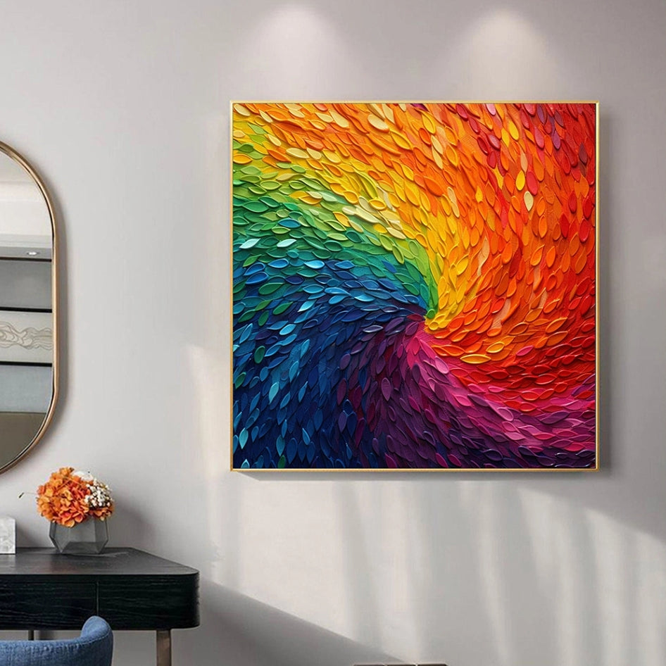 Custom Rainbow Feather Wall Decor