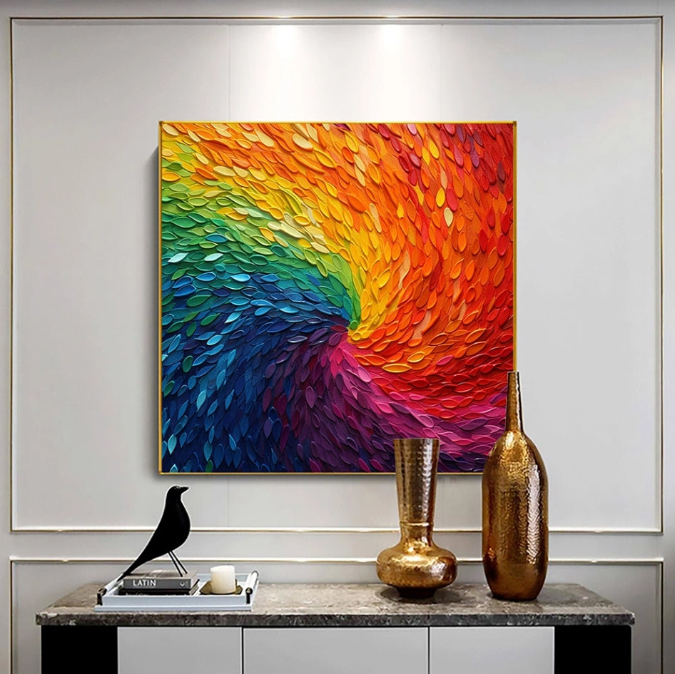 Custom Rainbow Feather Wall Decor