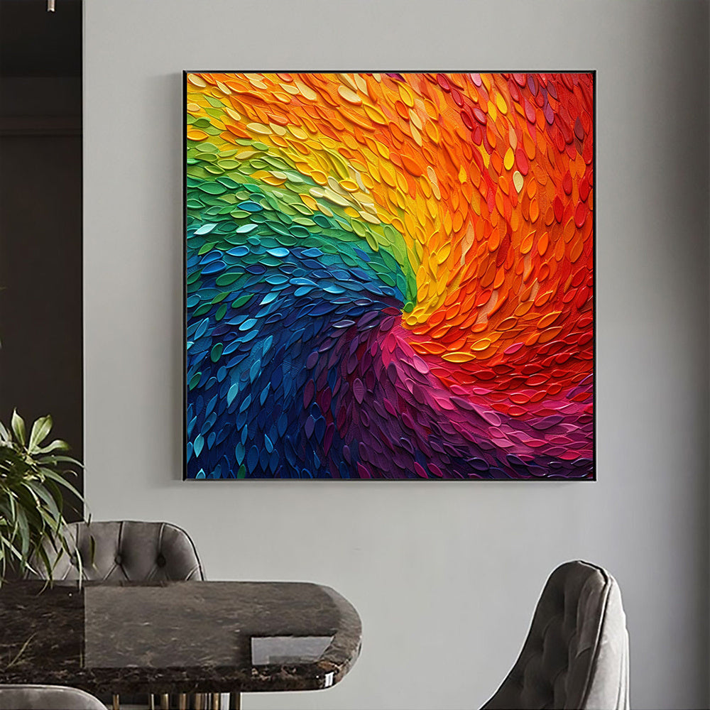 Custom Rainbow Feather Wall Decor