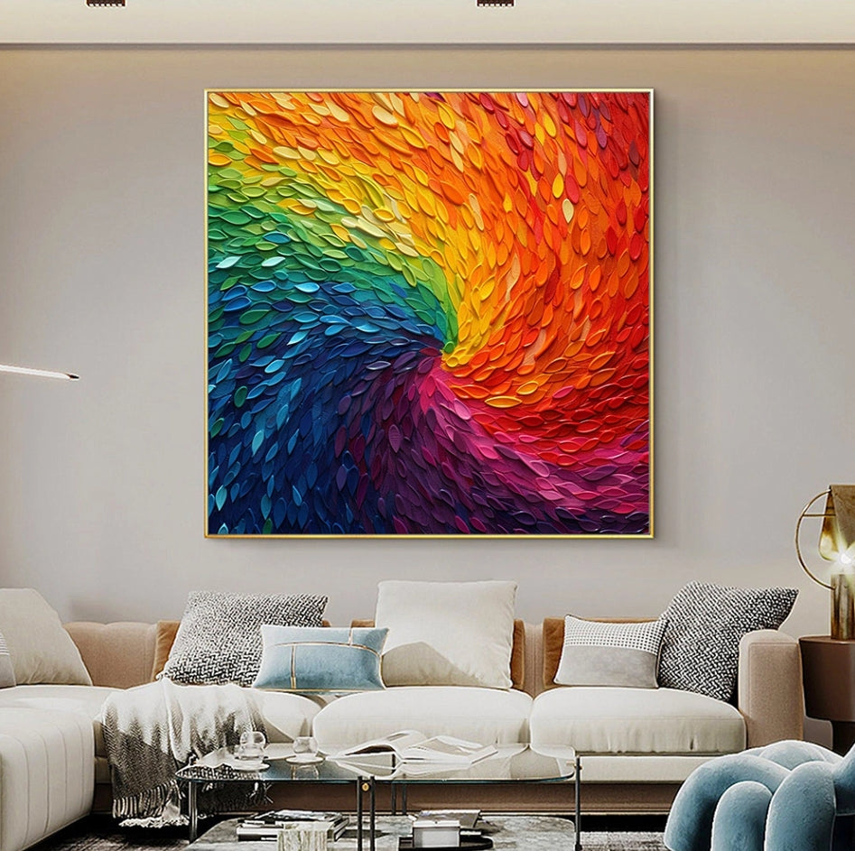 Custom Rainbow Feather Wall Decor