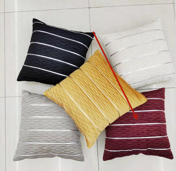 Simple Luxury Striped Velvet Pillow Cover