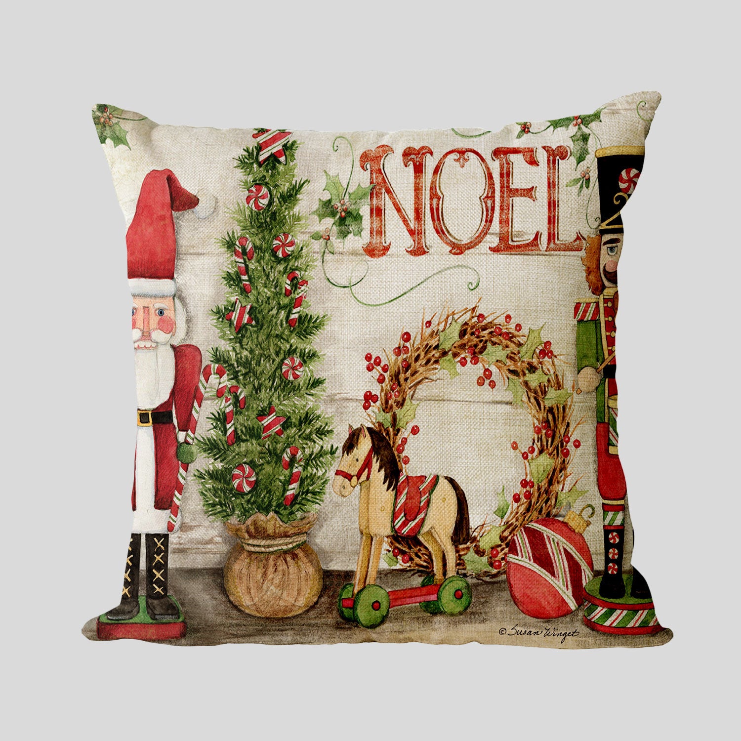 New Year Christmas Series Linen Pillowcase