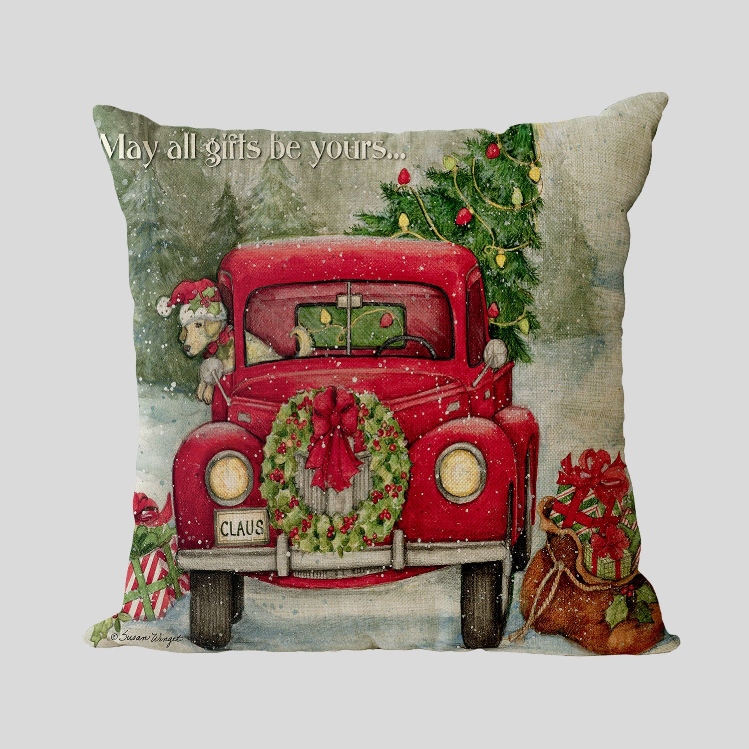 New Year Christmas Series Linen Pillowcase